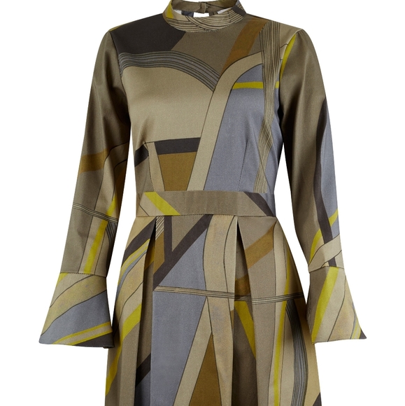 Closet Khaki Block Print Dress - Picture 3 of 8